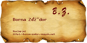 Borna Zádor névjegykártya